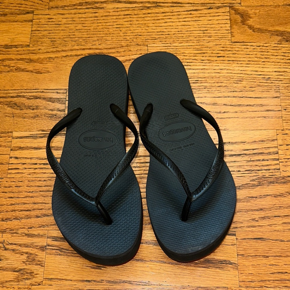 Havaianas black platform Flip Flops
